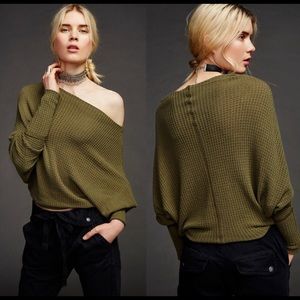 Free people drippy thermal mercury tee long sleeve